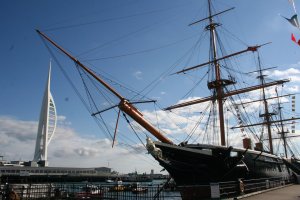 HMS Warrior and Spinnaker tower