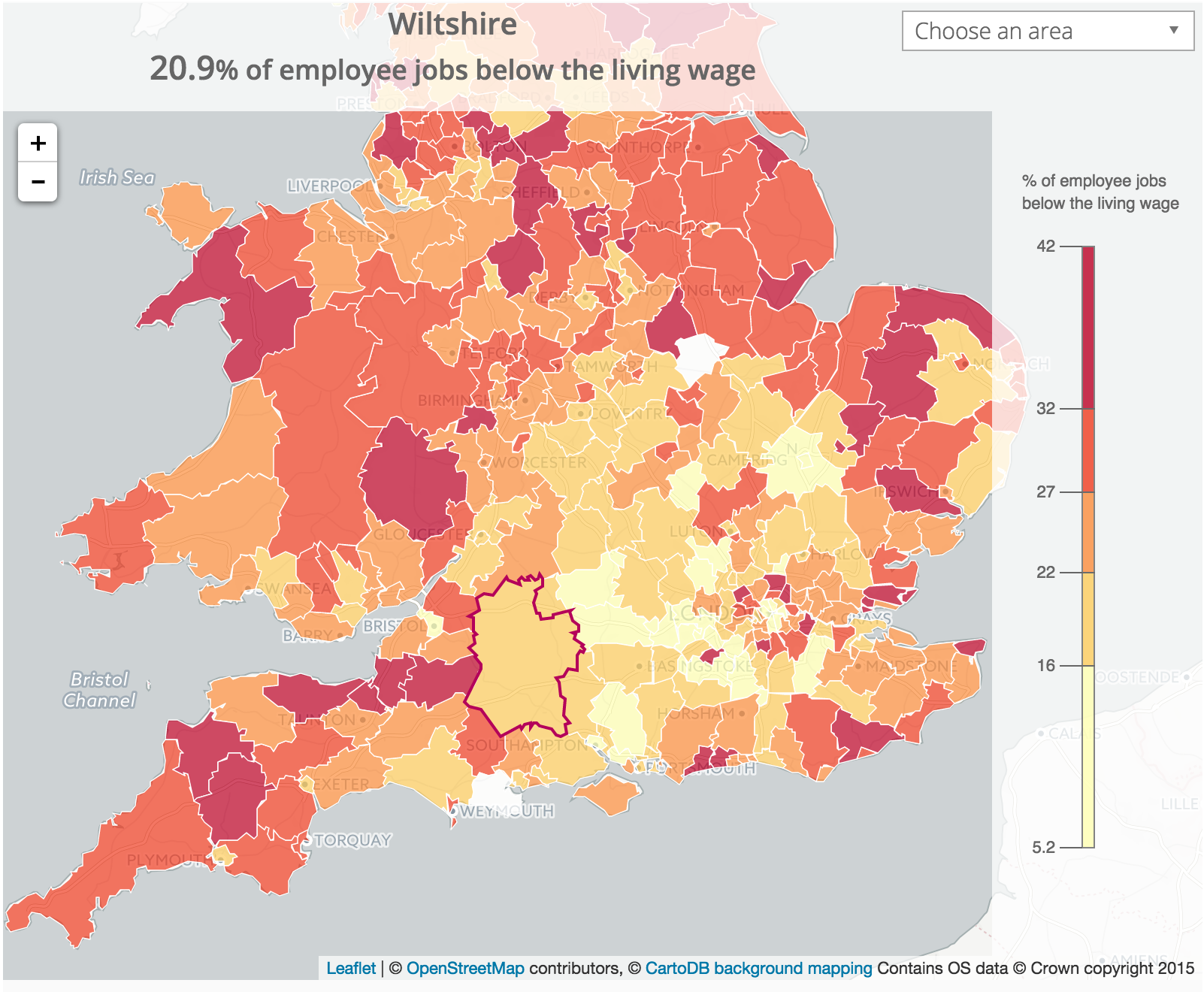 How many jobs are paid less than the minimum wage in your area?